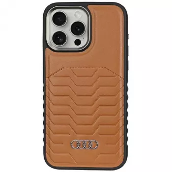 Audi kunstlederen MagSafe hardcase voor iPhone 15 Pro 6,1 inch - bruin