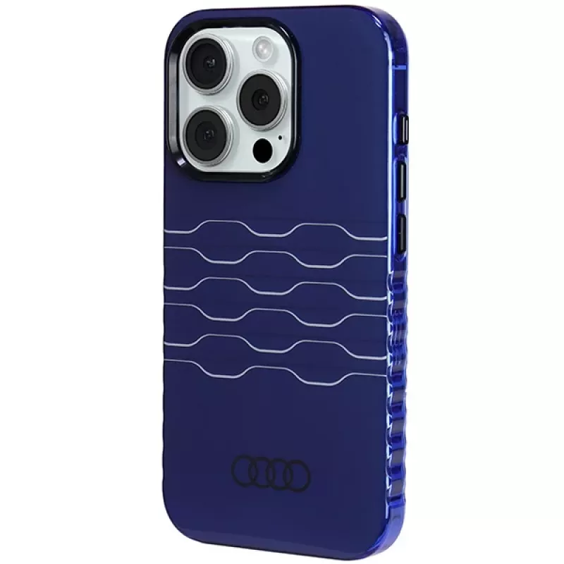 Audi IML MagSafe Case voor iPhone 15 Pro 6,1 inch Navy Blue Hardcase
