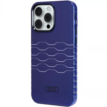 Audi IML MagSafe Case voor iPhone 15 Pro Max 6,7 inch Navy Blue Hard Case