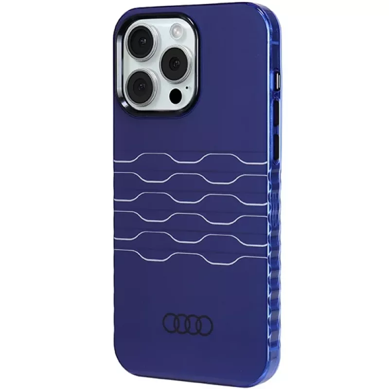 Audi IML MagSafe Case voor iPhone 15 Pro Max 6,7 inch Navy Blue Hard Case