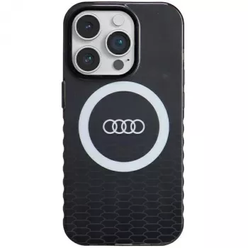 Audi IML Big Logo MagSafe Case voor iPhone 14 Pro 6,1 inch zwart Hartschale