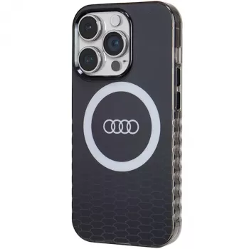 Audi IML Big Logo MagSafe Case voor iPhone 14 Pro 6,1 inch zwart Hartschale