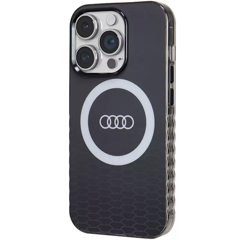 Audi IML Big Logo MagSafe Case voor iPhone 14 Pro 6,1 inch zwart Hartschale