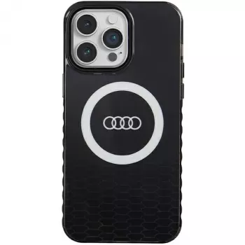 Audi IML Big Logo MagSafe Case voor iPhone 14 Pro Max 6,7 inch zwart Hartschale