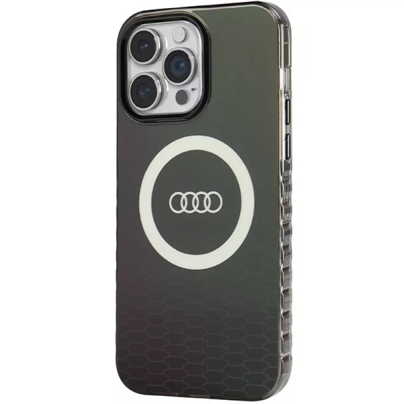 Audi IML Big Logo MagSafe Case voor iPhone 14 Pro Max 6,7 inch zwart Hartschale