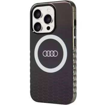 Audi IML Big Logo MagSafe Case voor iPhone 15 Pro 6,1 inch zwart Hartschale