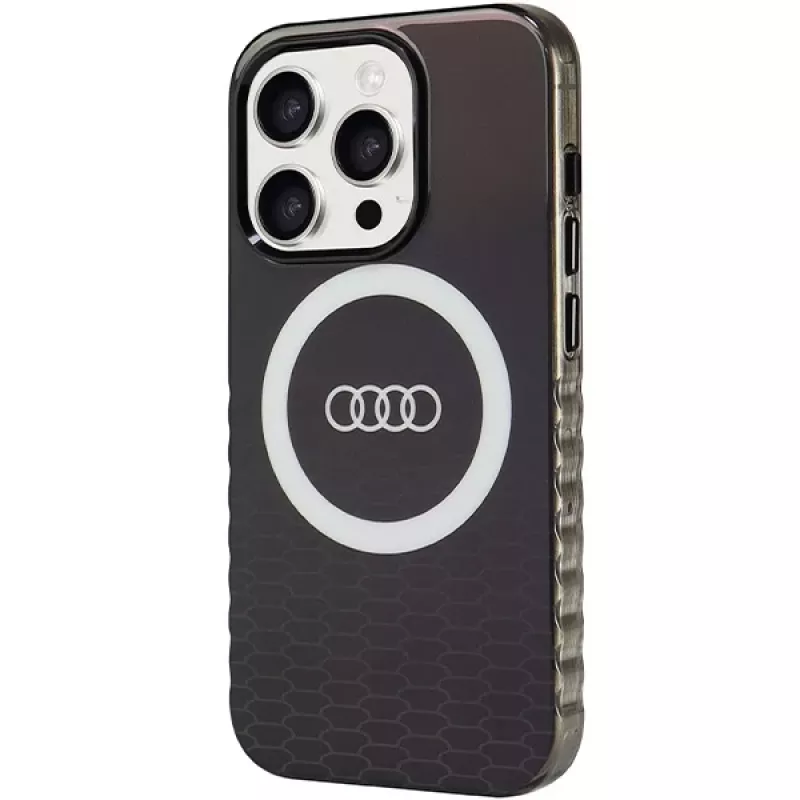 Audi IML Big Logo MagSafe Case voor iPhone 15 Pro 6,1 inch zwart Hartschale