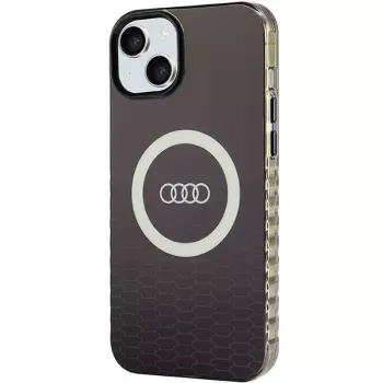 Audi IML Big Logo MagSafe Case voor iPhone 15 Plus / 14 Plus 6,7 inch zwart Hartschale