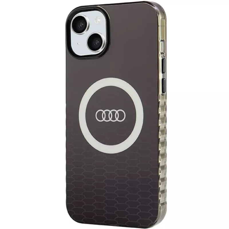 Audi IML Big Logo MagSafe Case voor iPhone 15 Plus / 14 Plus 6,7 inch zwart Hartschale