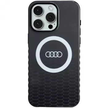 Audi IML Big Logo MagSafe Case voor iPhone 15 Pro Max 6,7 inch zwart Hartschale