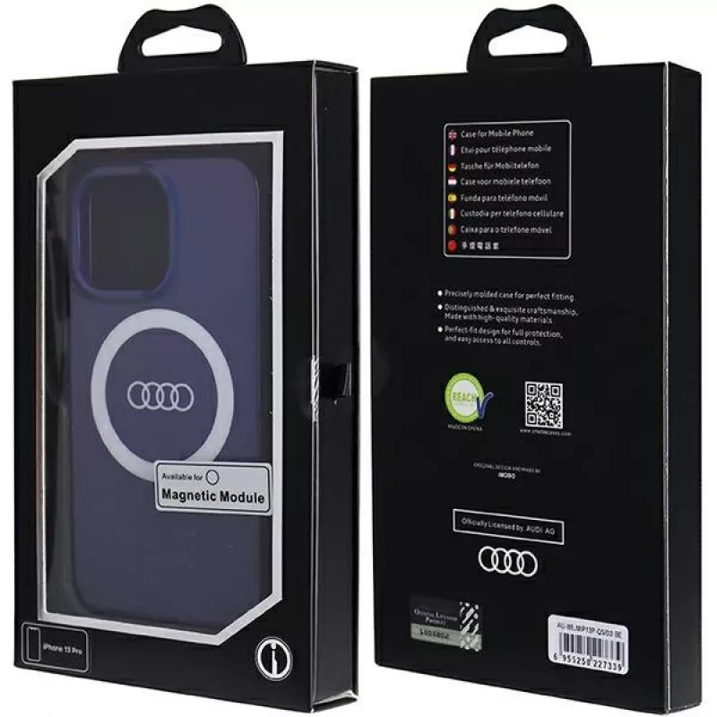 Audi IML Big Logo MagSafe Case voor iPhone 13 Pro / 13 6.1 navy blue hard case