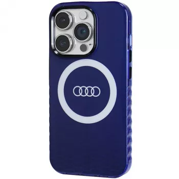 Audi IML Big Logo MagSafe Case voor iPhone 14 Pro 6.1 navy blue hardcase AU-IMLMIP14P-Q5/D2-BE