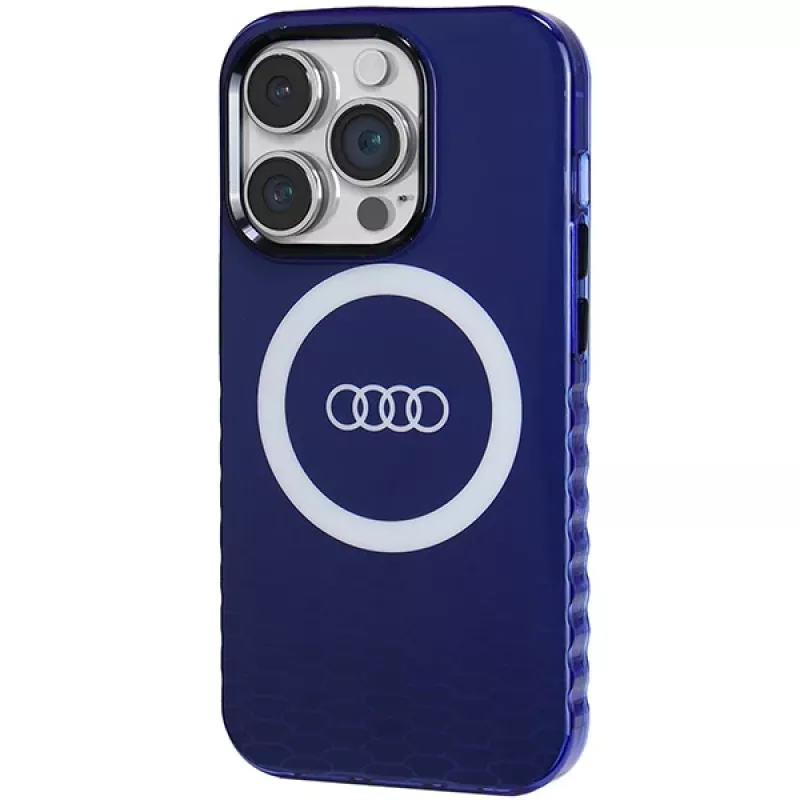 Audi IML Big Logo MagSafe Case voor iPhone 14 Pro 6.1 navy blue hardcase AU-IMLMIP14P-Q5/D2-BE