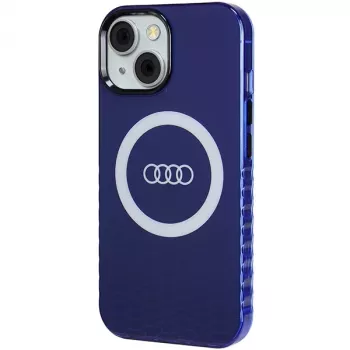 Audi IML Big Logo MagSafe Case voor iPhone 15 / 14 / 13 6.1 navy blue hard case