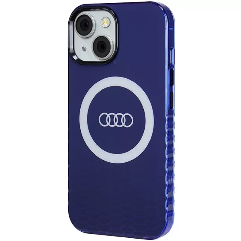 Audi IML Big Logo MagSafe Case voor iPhone 15 / 14 / 13 6.1 navy blue hard case