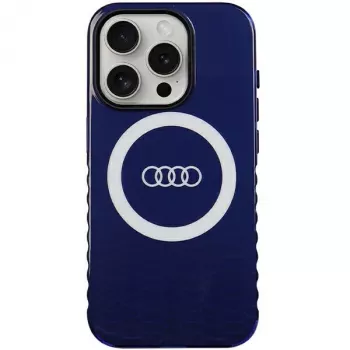 Audi IML Big Logo MagSafe Case voor iPhone 15 Pro 6.1 navy blue hardcase