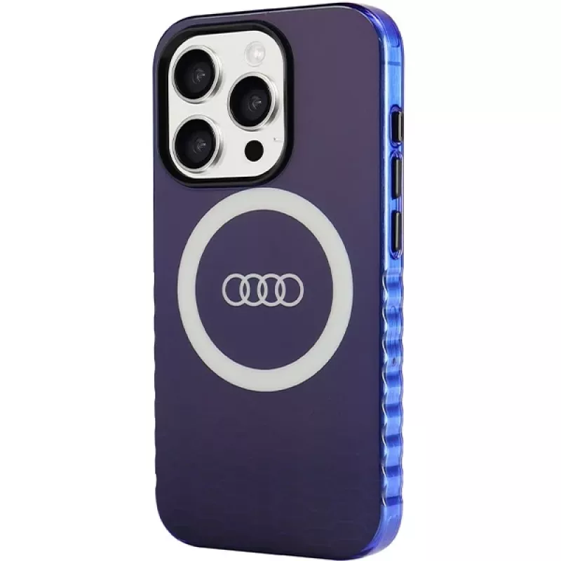 Audi IML Big Logo MagSafe Case voor iPhone 15 Pro 6.1 navy blue hardcase