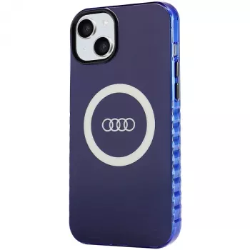 Audi IML Big Logo MagSafe Case voor iPhone 15 Plus / 14 Plus 6.7, navy blue hardcase