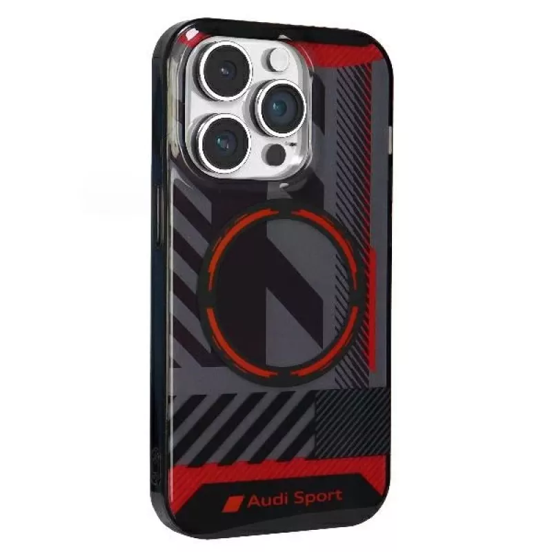 Audi IML Sport MagSafe Case voor iPhone 14 Pro Max 6,7 inch zwart Hartschale