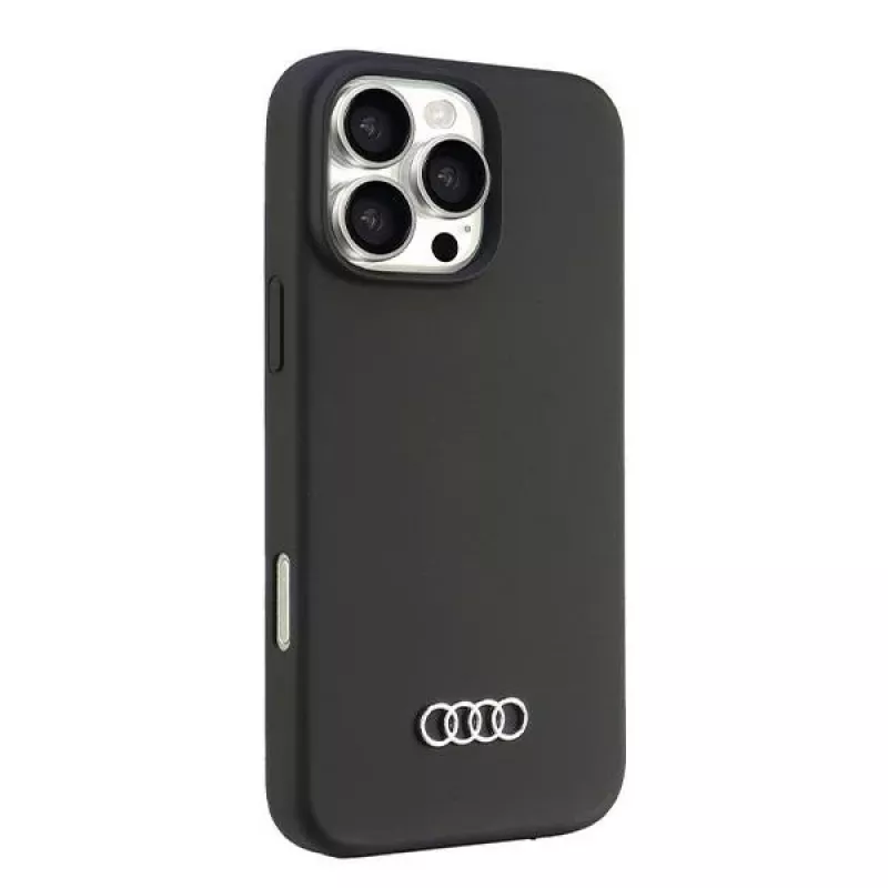 Audi Silicone Case voor iPhone 16 Pro Max 6.9 inch zwart hard case AU-LSRIP16PM-Q3/D1-BK
