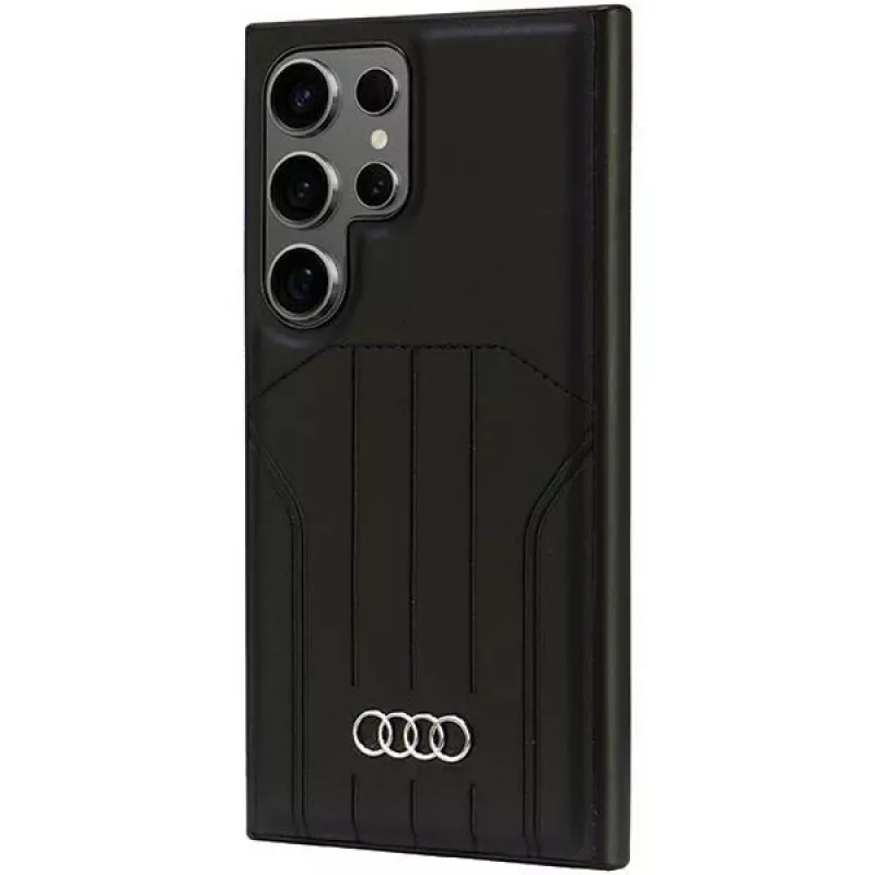 AUDI Synthetic Leather MagSafe Hard Case voor Samsung Galaxy S24 Ultra, zwart