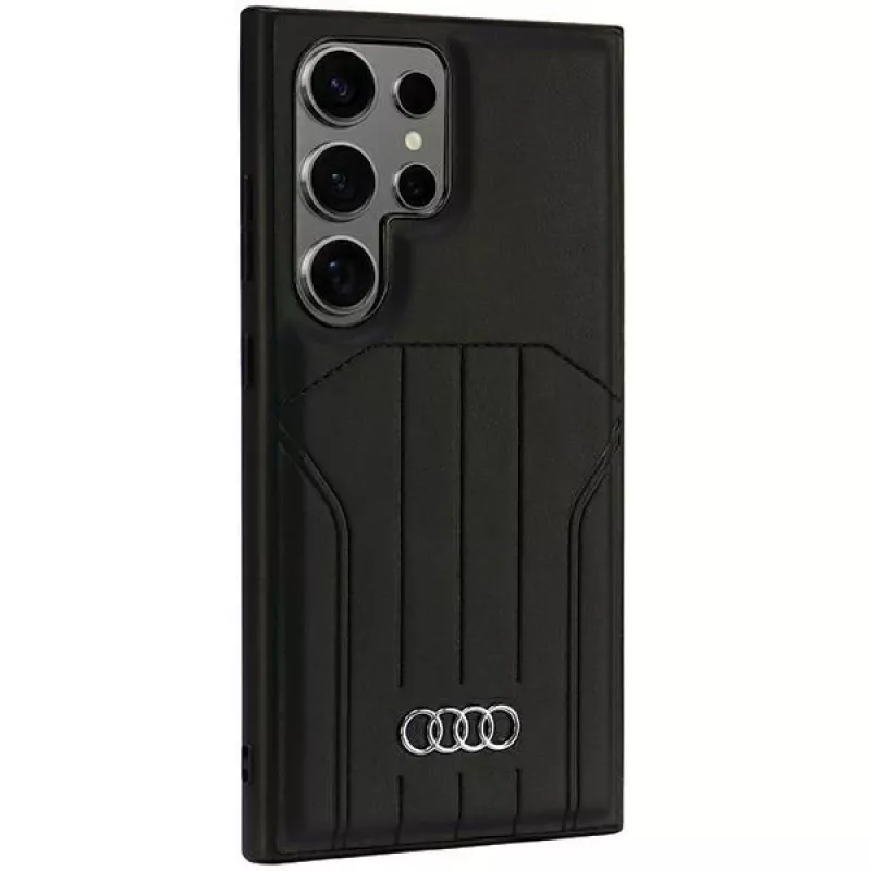 AUDI Synthetic Leather MagSafe Hard Case voor Samsung Galaxy S24 Ultra, zwart