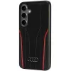 Audi echt leder MagSafe Hard Case voor Samsung Galaxy S24 (S921) - zwart/rood
