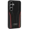 Audi echt leder MagSafe Hard Case voor Samsung Galaxy S24 (S921) - zwart/rood