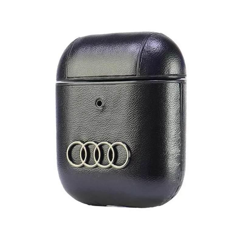 Audi leder Big Logo AirPods 1/2 hoes zwart AU-AP-GT/D3-BK