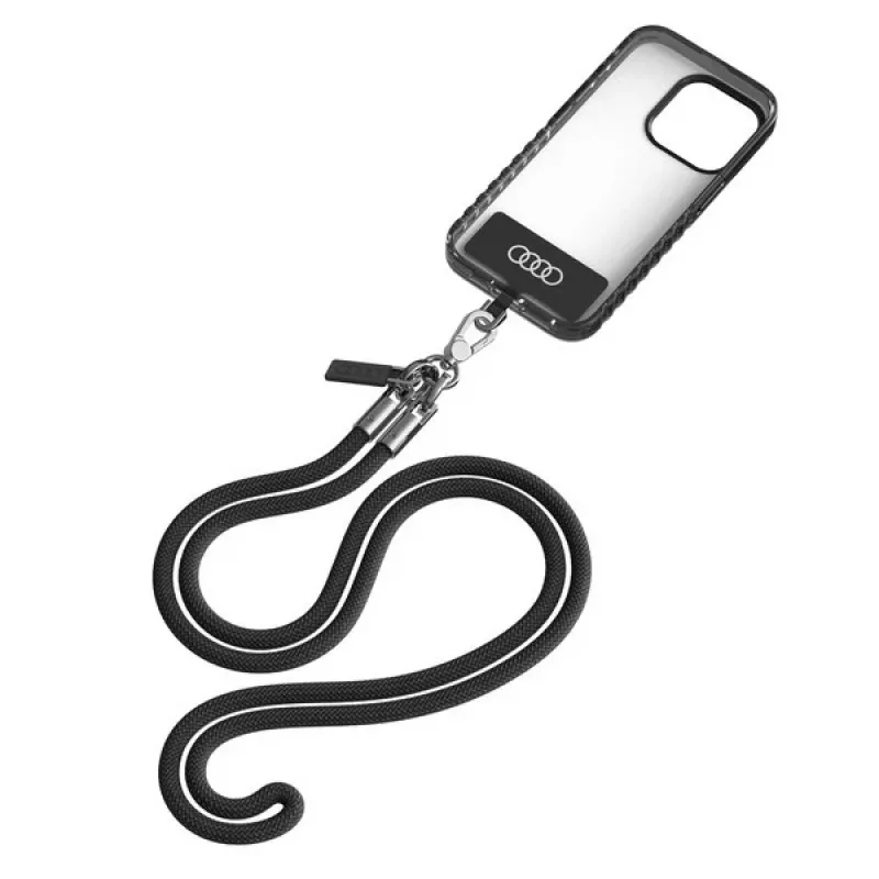 Audi Universal Phone Lanyard 120cm 6mm crossbody zwart AU-CBL8-R8/D1-BK