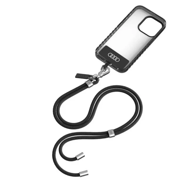 Audi Universal Phone Lanyard 120cm 6mm crossbody zwart AU-CBL6-R8/D1-BK