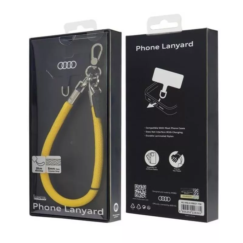 Audi Universal Phone Lanyard 28cm 8mm geel AU-HSL8-R8/D1-YW