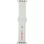 Audi Sport Red Logo siliconen horlogeband voor Apple Watch 44/45/46/49mm wit