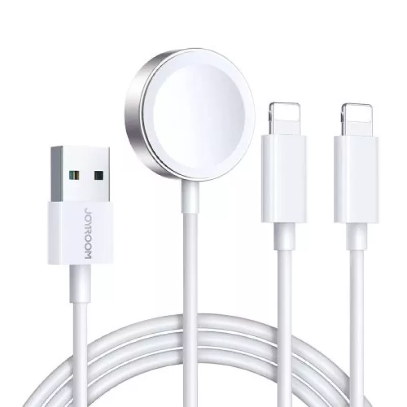 Joyroom S-IW007 3-in-1 magnetische oplaadkabel USB-A naar Lightning/USB-C/Micro USB 1.2m Wit