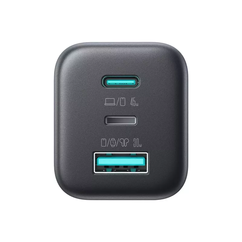Joyroom JR-TO1 GaN 45W USB-C Lightning USB-A wandopladapter - Zwart