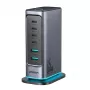 Joyroom JR-TCM02 GaN 65W multi-poort oplader 4x USB-C 2x USB-A EU-stekker Donkergrijs