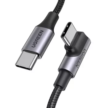 UGREEN USB-C naar USB-C haakse kabel US334 5A PD 100W 2m zwart