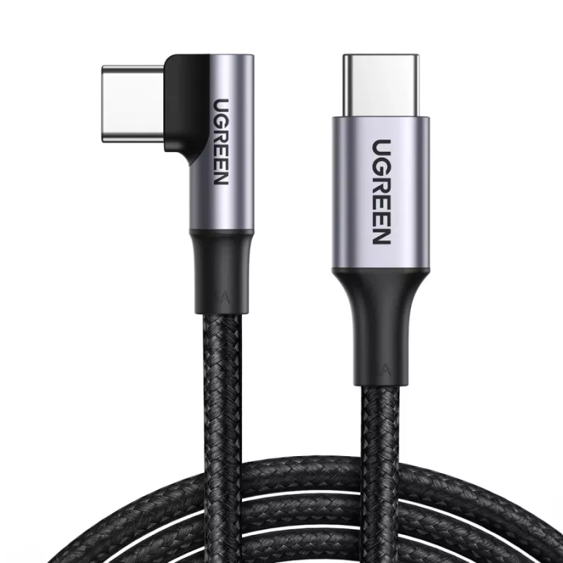UGREEN USB-C naar USB-C haakse kabel US334 5A PD 100W 2m zwart