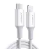 UGREEN US171 USB-C naar Lightning 3A kabel 0,25m wit