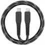 ENERGEA Nyloflex USB-C naar Lightning kabel MFi gecertificeerd 1,5m zwart