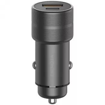 ENERGEA Alu Drive PD20+ Auto-oplader 38W 1xUSB-A + 1xUSB-C PD QC3.0 Gunmetal