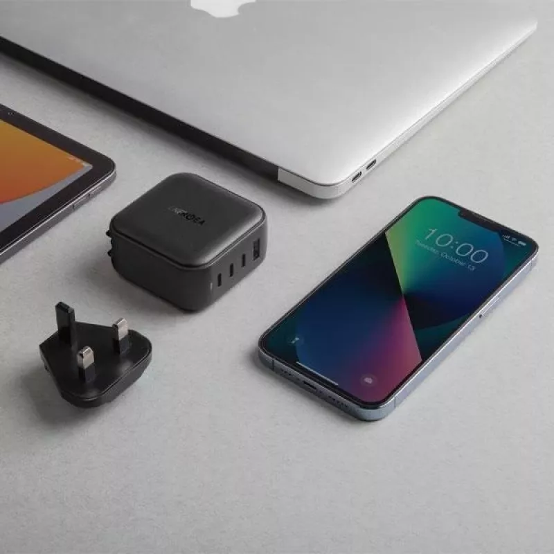 ENERGEA Travelite GAN66 66W GaN USB-C-oplader 2C1A zwart US+EU