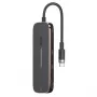 USAMS SJ575HUB01 USB-C-hub 2x USB-A USB-C PD HDMI SD Micro SD-kaartlezer zwart