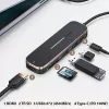 USAMS SJ575HUB01 USB-C-hub 2x USB-A USB-C PD HDMI SD Micro SD-kaartlezer zwart