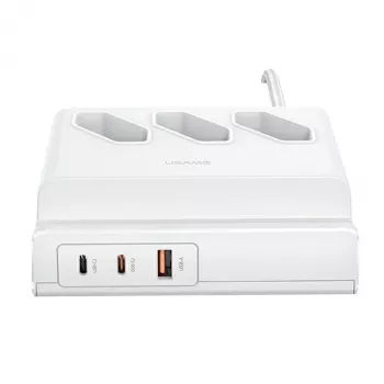 USAMS 65W Super SiFast Charging USB-verlengstekker EU wit CC160TC01 (US-CC160)