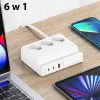 USAMS 65W Super SiFast Charging USB-verlengstekker EU wit CC160TC01 (US-CC160)
