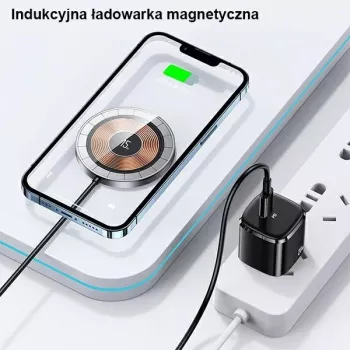 USAMS magnetische draadloze oplader 15W aluminium zwart US-CD183