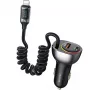 USAMS C37 auto-oplader 60W 1xUSB-A + 1xUSB-C PD+QC snelladen met Lightning-kabel 30W zwart CC193CC01 (US-CC193)
