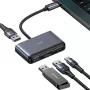 USAMS 4-in-1 USB-C-hub adapter 2x USB 2.0 / USB 3.0 / USB-C donkergrijs SJ627HUB01 (US-SJ627)