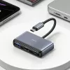 USAMS 4-in-1 USB-C-hub adapter 2x USB 2.0 / USB 3.0 / USB-C donkergrijs SJ627HUB01 (US-SJ627)